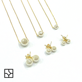 Gold Plated White Pearl