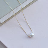 Gold Plated White Pearl